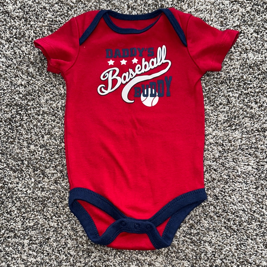 Daddy's Baseball Buddy Red Onesie